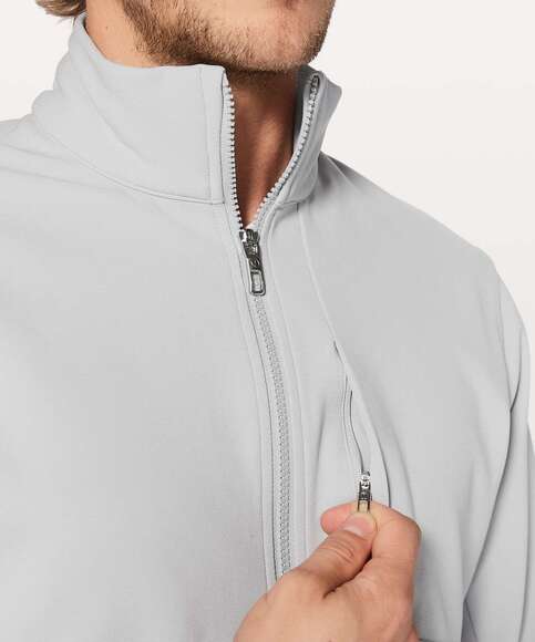 Lululemon men's Sojourn Jacket S light gray lightweight stretchy windbreaker - Picture 3 of 14